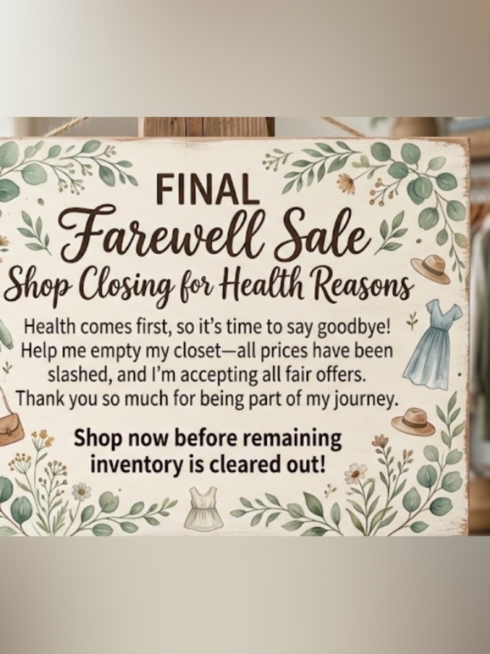Final Farewell Sale -